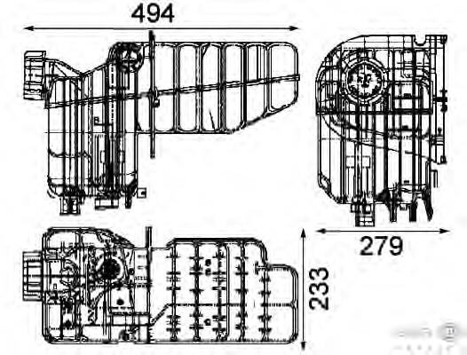 Купить 8MA376705461 HELLA Водяной бачок системы охлаждения