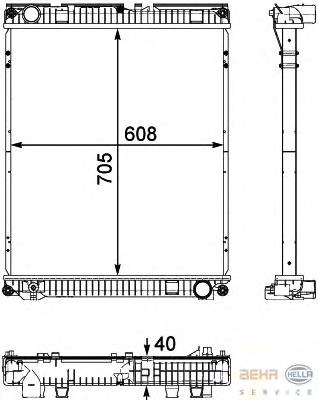 Купить 8MK376730621 HELLA Радиатор водяной