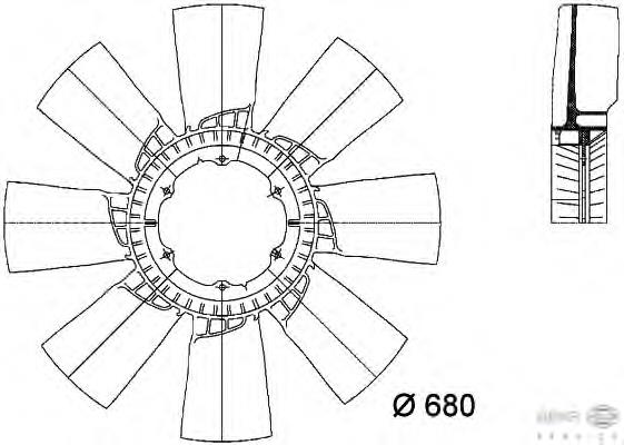 Ventilador (roda de aletas) do radiador de esfriamento CFW27000P Mahle Original