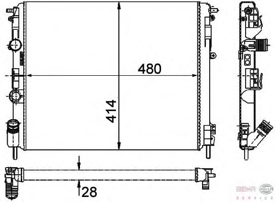Купить 8MK376719671 HELLA Радиатор водяной