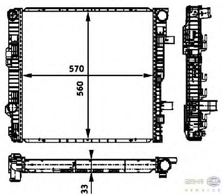 Radiador de esfriamento de motor 8MK376721131 HELLA