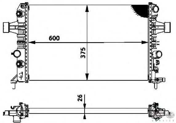8MK376719061 HELLA Радиатор основной