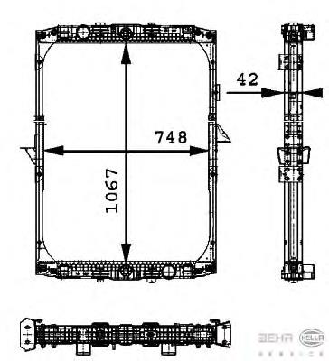 Купить 8MK376721541 HELLA Радиатор водяной