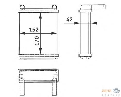Купить 8FH351312521 HELLA Радиатор печки (отопителя) задний