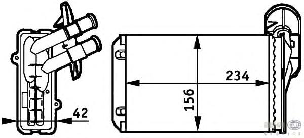 Радиатор печки 8FH351311041 HELLA