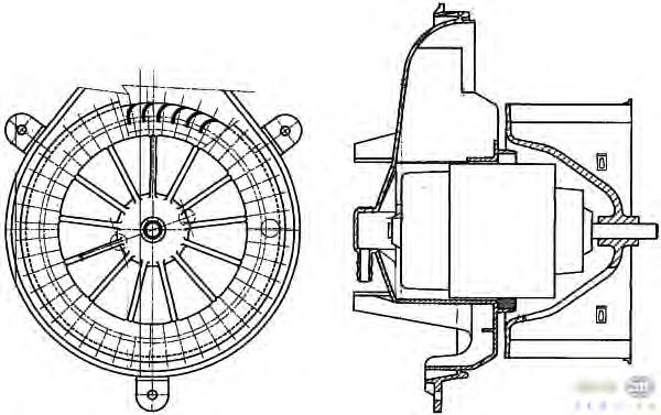 Motor de ventilador de forno (de aquecedor de salão) Citroen Xsara N1