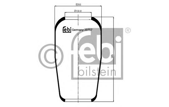 20757 Febi coxim pneumático (suspensão de lâminas pneumática do eixo dianteiro)