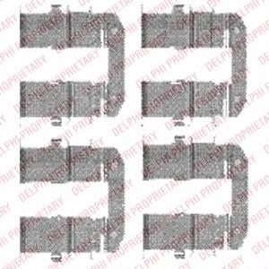 LX0482 Delphi kit de molas de fixação de sapatas de disco traseiras