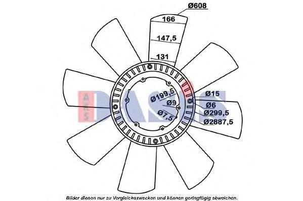 Ventilador (roda de aletas) do radiador de esfriamento 49856 NRF