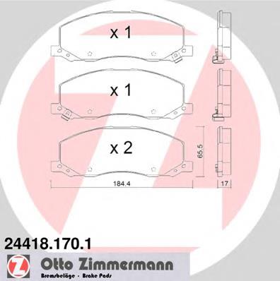 244181701 Zimmermann sapatas do freio dianteiras de disco