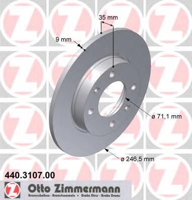 Купить 440310700 Zimmermann Диск тормозной задний