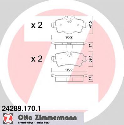 242891701 Zimmermann Колодки тормозные дисковые комплект