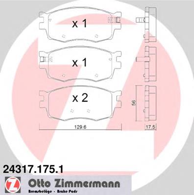 243171751 Zimmermann sapatas do freio dianteiras de disco