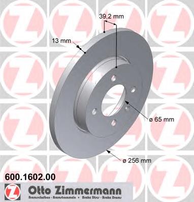 600160200 Zimmermann диск тормозной передний