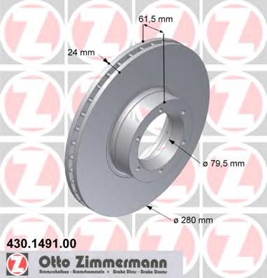 Передние тормозные диски 430149100 Zimmermann