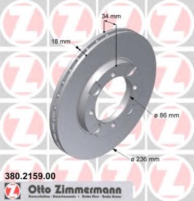 Передние тормозные диски 380215900 Zimmermann