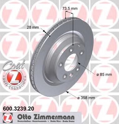 600323920 Zimmermann disco do freio traseiro