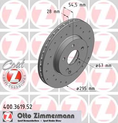 Передний тормозной диск Zimmermann 400361952