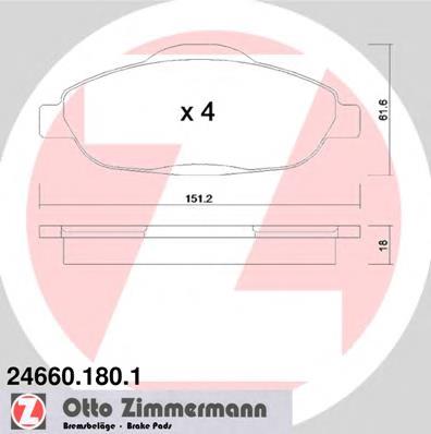 Передние тормозные колодки 246601801 Zimmermann