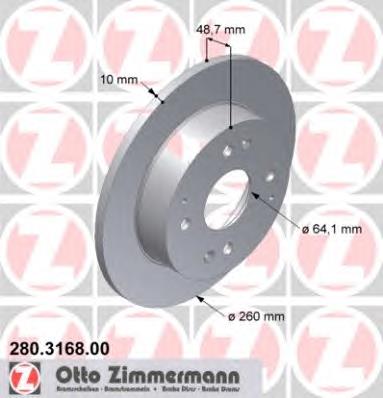 280316800 Zimmermann диск тормозной задний