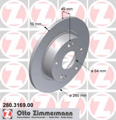 Купить 280316900 Zimmermann Диск тормозной задний