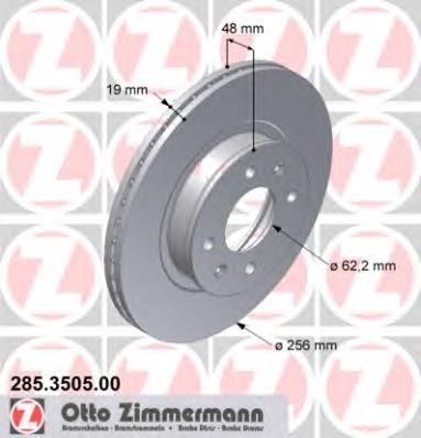 Передние тормозные диски 285350500 Zimmermann