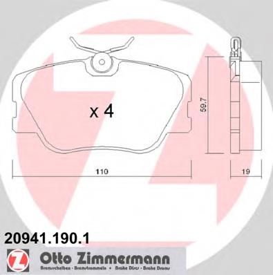 209411901 Zimmermann sapatas do freio dianteiras de disco