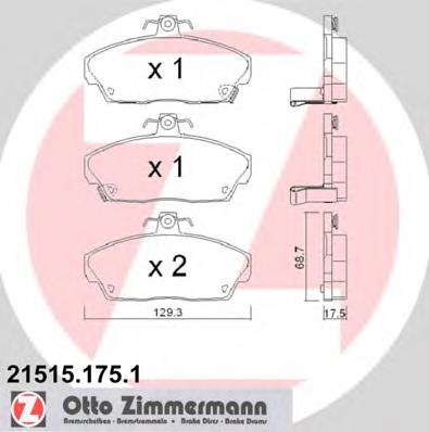 Передние тормозные колодки 215151751 Zimmermann