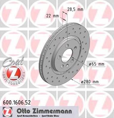 600160652 Zimmermann disco do freio dianteiro