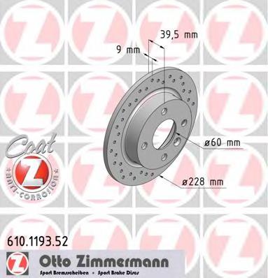 610119352 Zimmermann диск тормозной задний