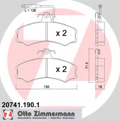 207411901 Zimmermann sapatas do freio dianteiras de disco