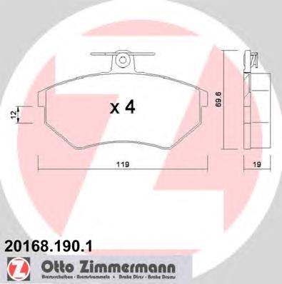 20168.190.1 Zimmermann sapatas do freio dianteiras de disco