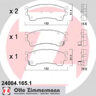 240041651 Zimmermann sapatas do freio dianteiras de disco