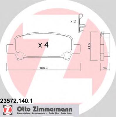 235721401 Zimmermann sapatas do freio traseiras de disco