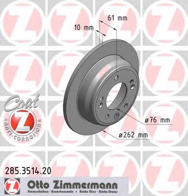285351420 Zimmermann disco do freio traseiro
