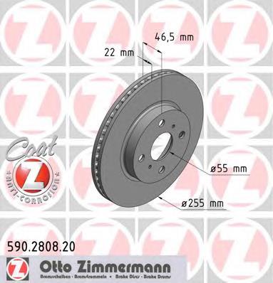 590280820 Zimmermann disco do freio dianteiro