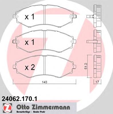 Тормозные колодки Zimmermann 240621701
