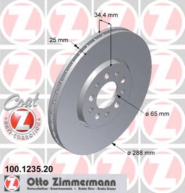 100123520 Zimmermann disco do freio dianteiro