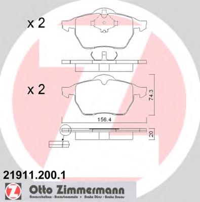 219112001 Zimmermann sapatas do freio dianteiras de disco