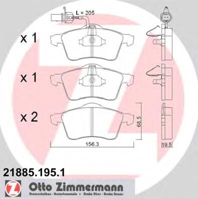 Купить 218851951 Zimmermann Колодки тормозные
