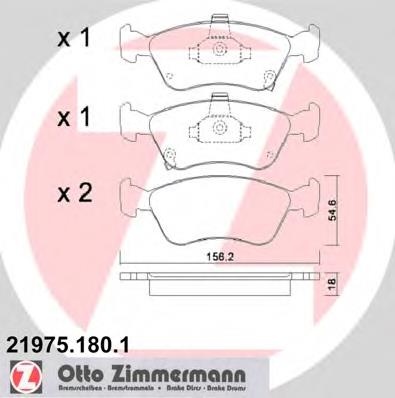 219751801 Zimmermann sapatas do freio dianteiras de disco