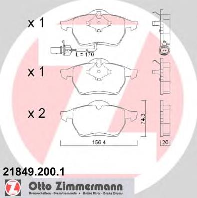 218492001 Zimmermann sapatas do freio dianteiras de disco