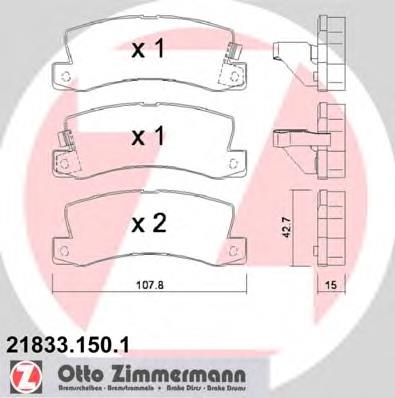 Купить 218331501 Zimmermann Колодки тормозные задние, дисковые