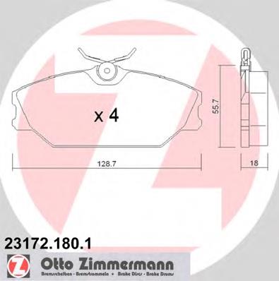 23172.180.1 Zimmermann sapatas do freio dianteiras de disco
