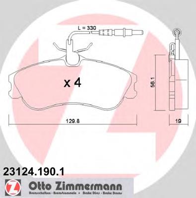 231241901 Zimmermann sapatas do freio dianteiras de disco