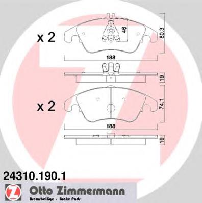 Колодки Zimmermann 243101901 цена, от 72.51 USD