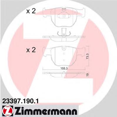 233971901 Zimmermann sapatas do freio dianteiras de disco