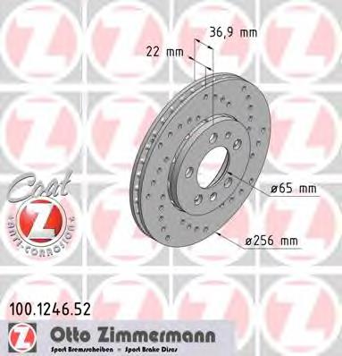 100124652 Zimmermann disco do freio dianteiro