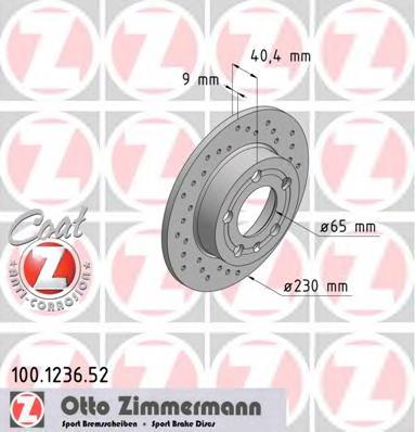 100123652 Zimmermann disco do freio traseiro