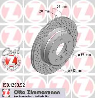 Задний дисковый тормоз Zimmermann 150129352